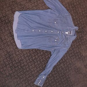 Wrangler denim pearl snap shirt.